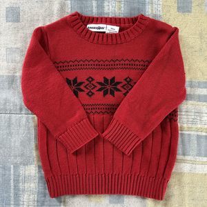 BabiesRUs Sweater Long Sleeve  Holiday Winter Christmas Red Size 18M 100% Cotton